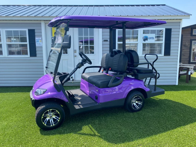 purple golf cart