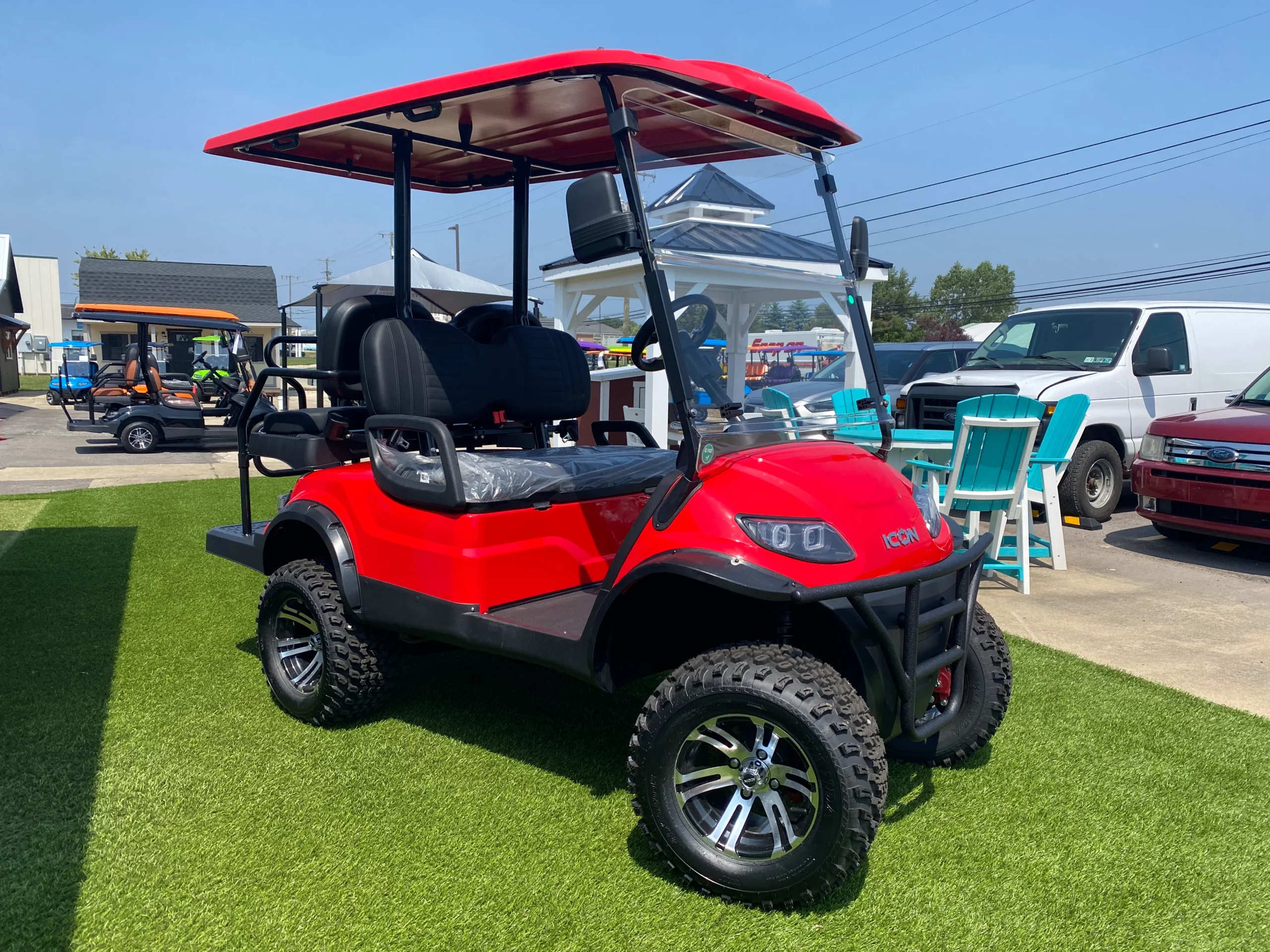 red golf cart icon