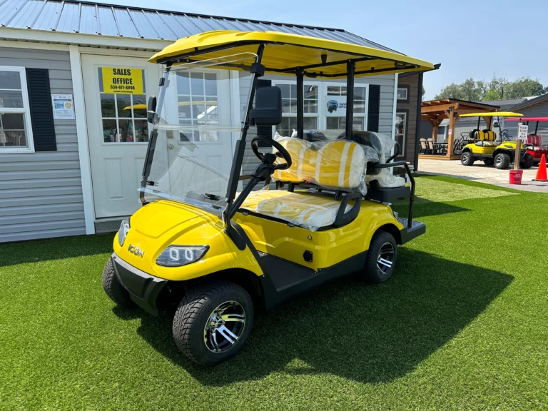 yellow and white golf carts (1)