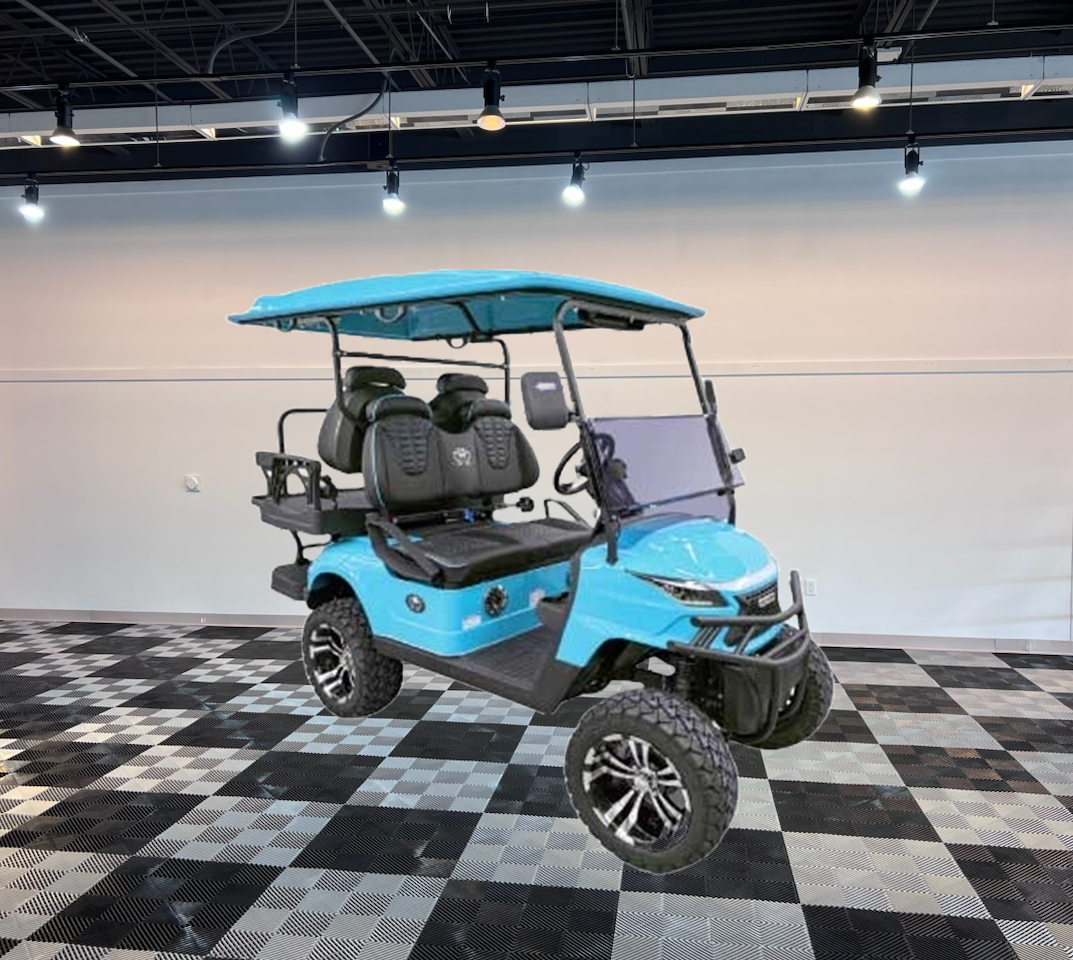 aqua blue golf cart venom strike 4