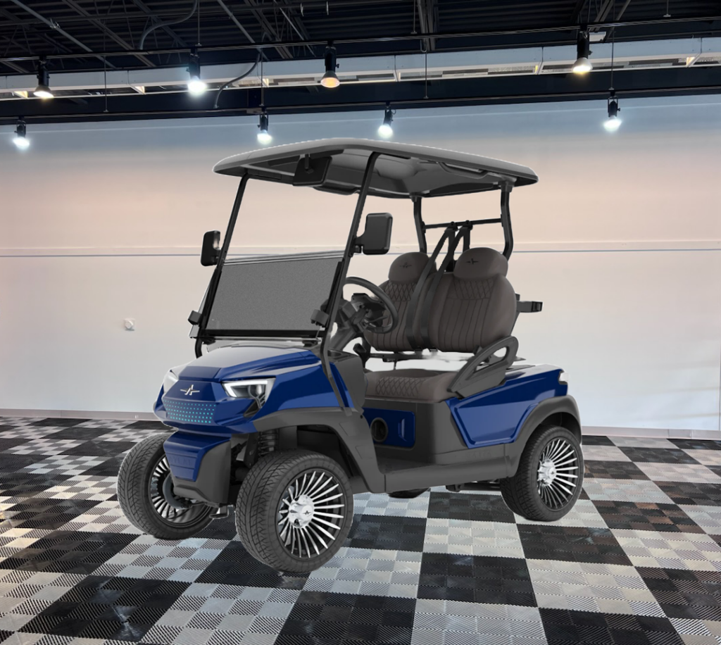 atlas 2 passenger blue golf cart