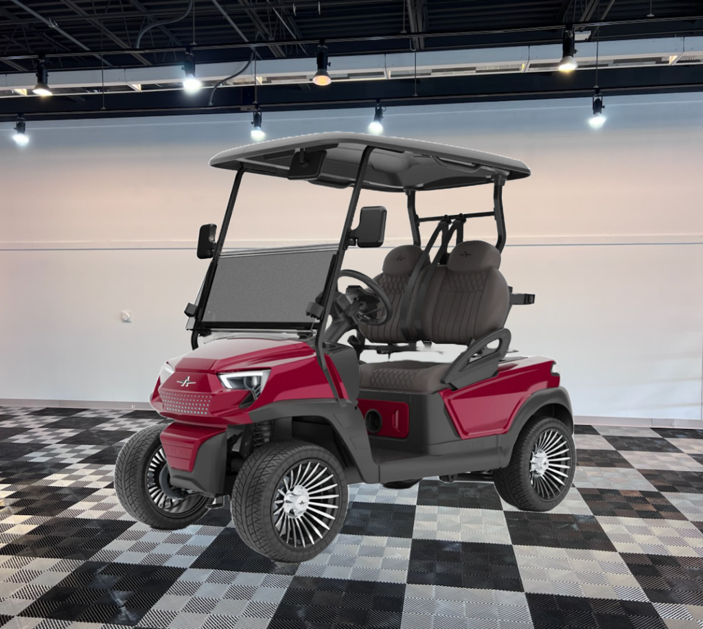 atlas 2 passenger red golf cart