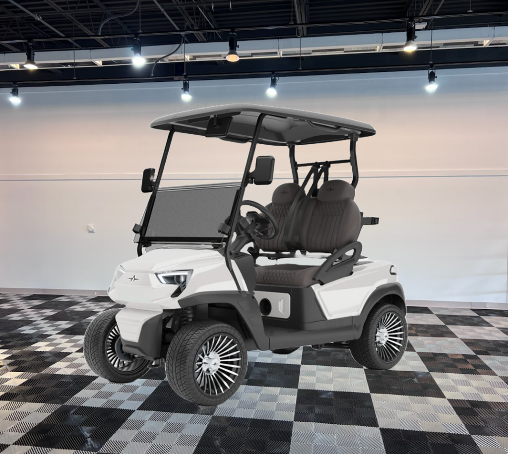 atlas 2 passenger white golf cart