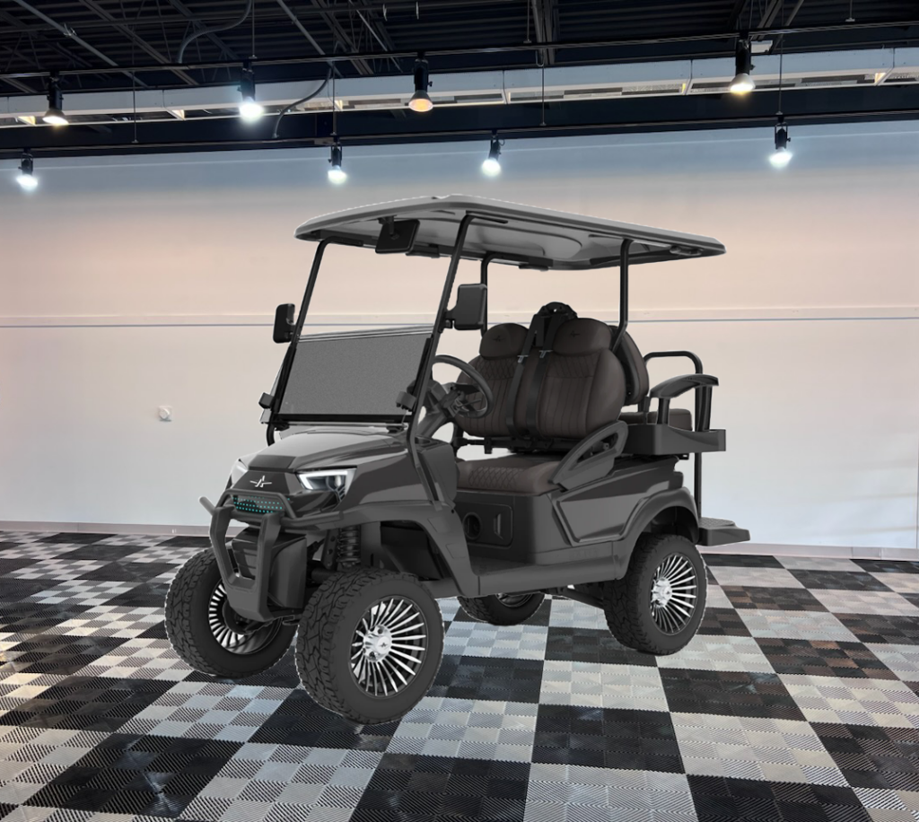 atlas 4 passenger lifted grey golf cart