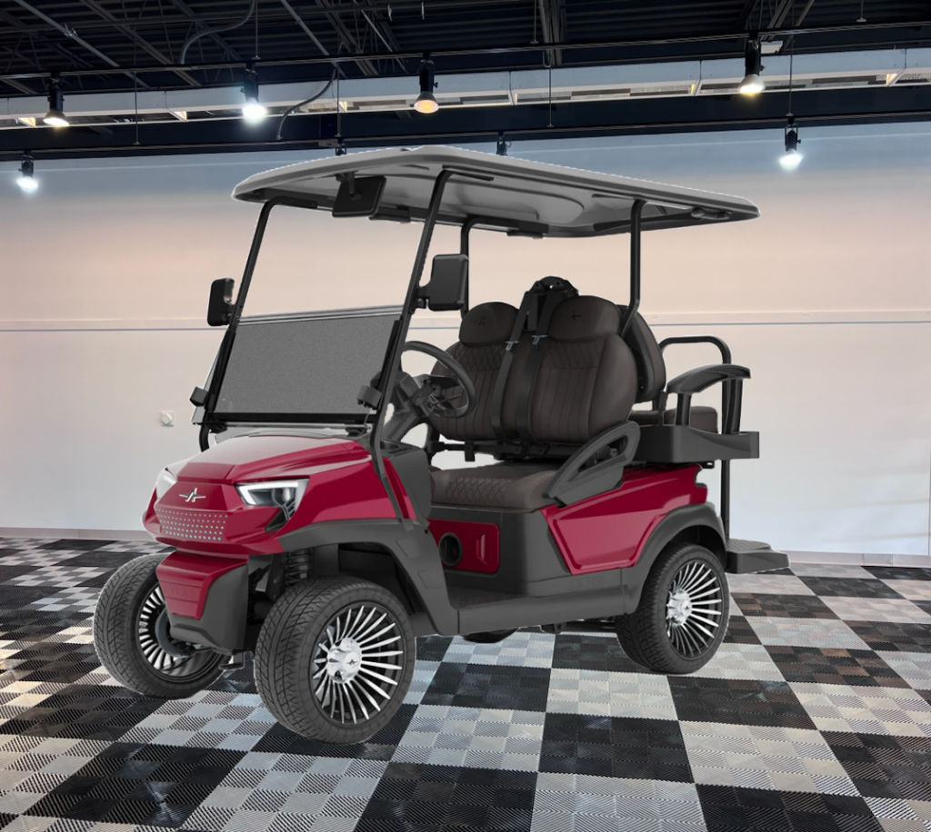 atlas 4 passenger red golf cart