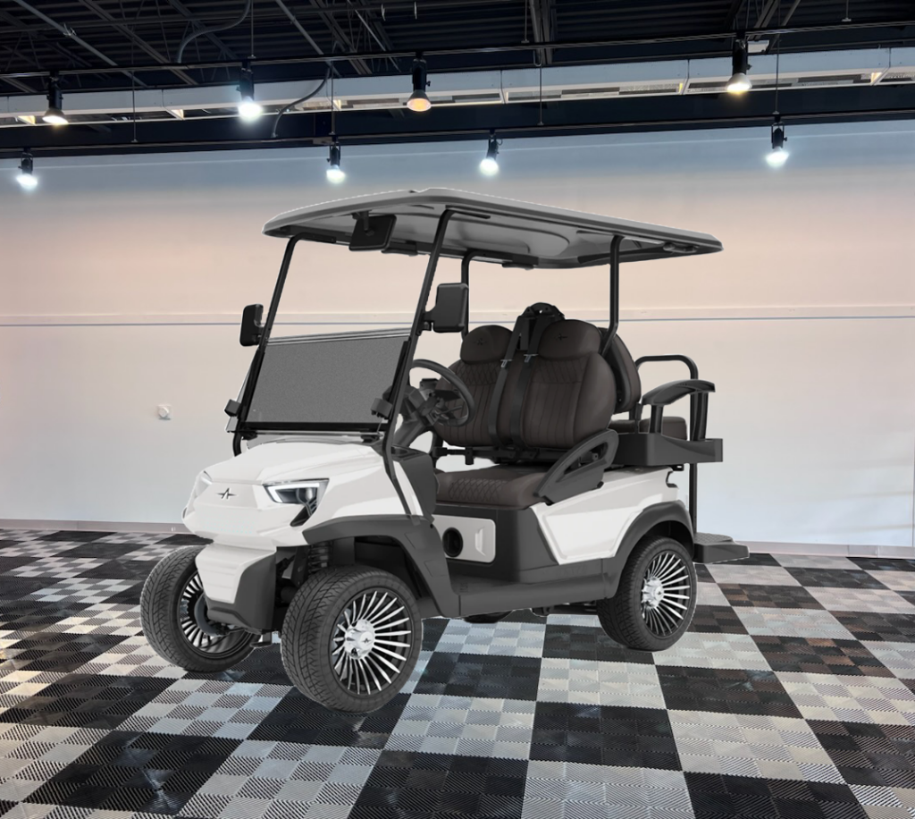 atlas 4 passenger white golf cart