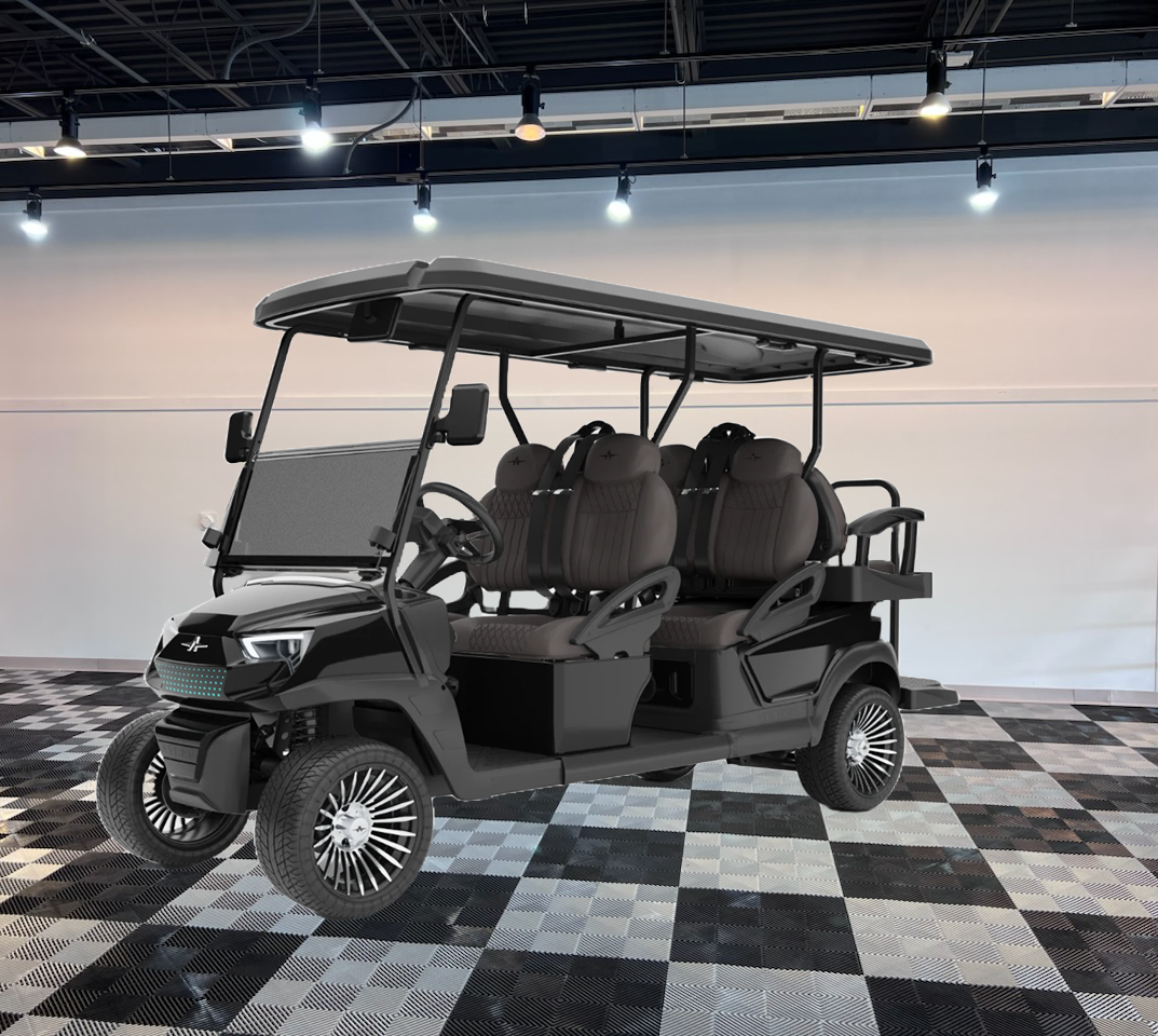 atlas 6 passenger golf cart black