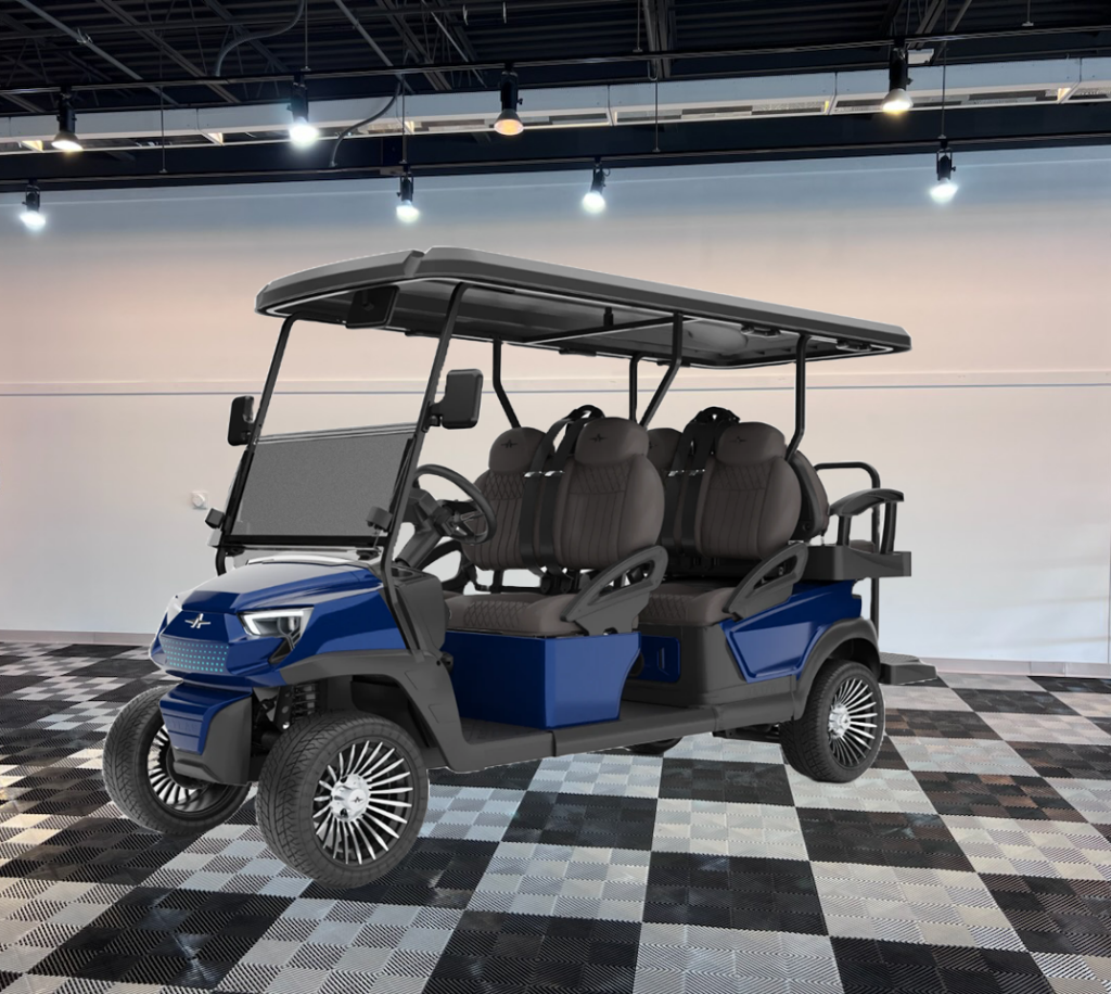 atlas 6 passenger golf cart blue