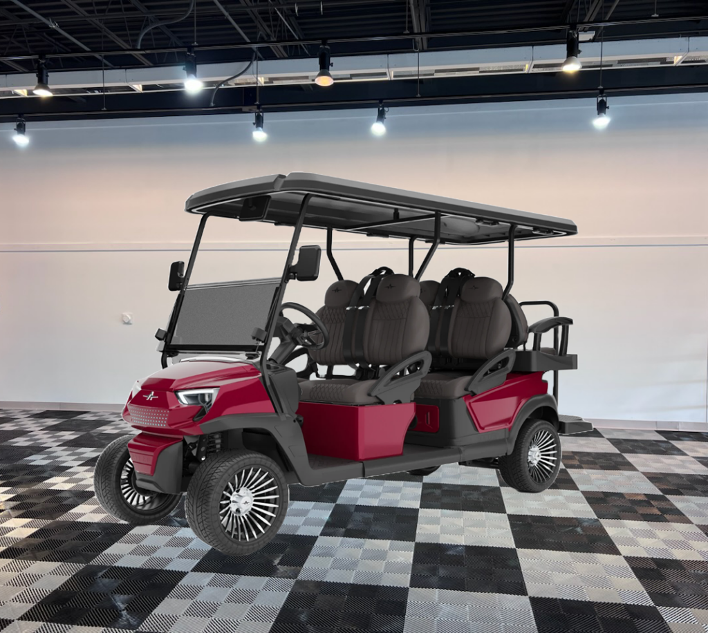 atlas 6 passenger golf cart red