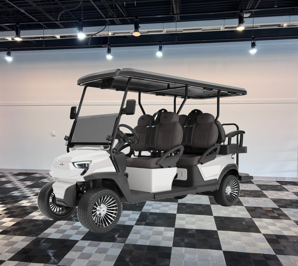 atlas 6 passenger golf cart white