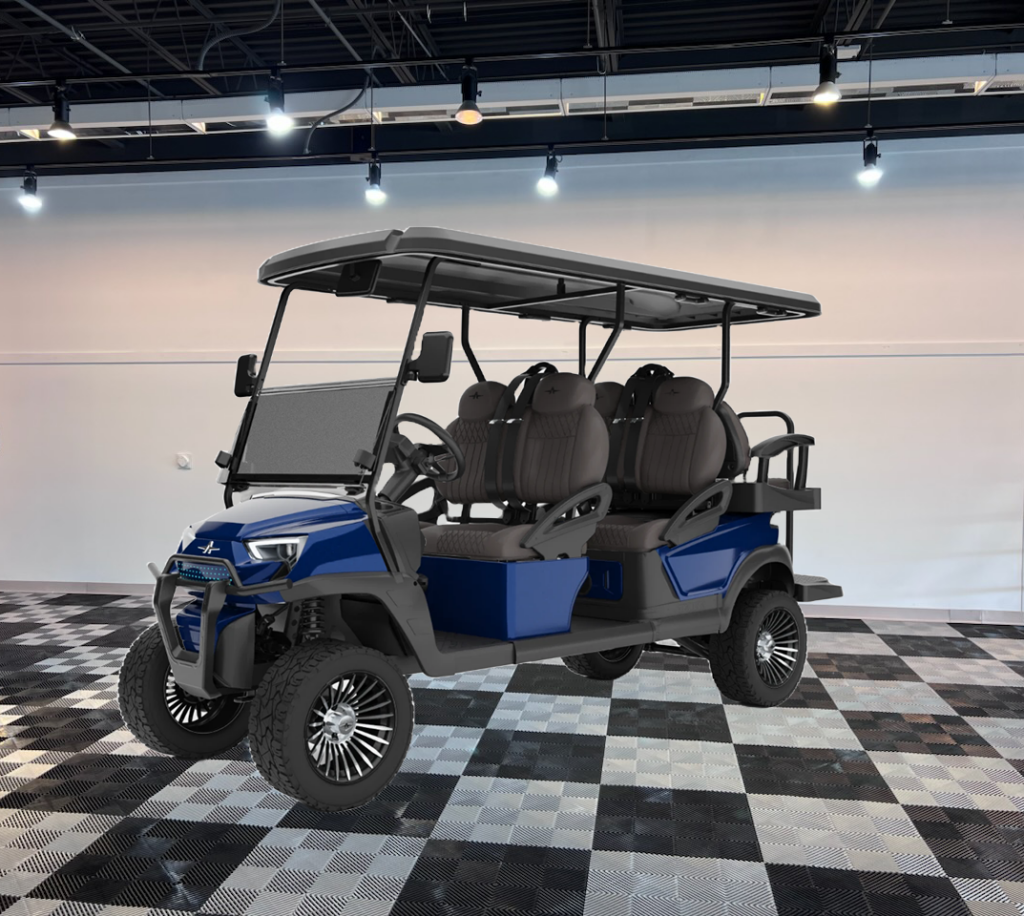 atlas lifted 6 passenger golf cart blue