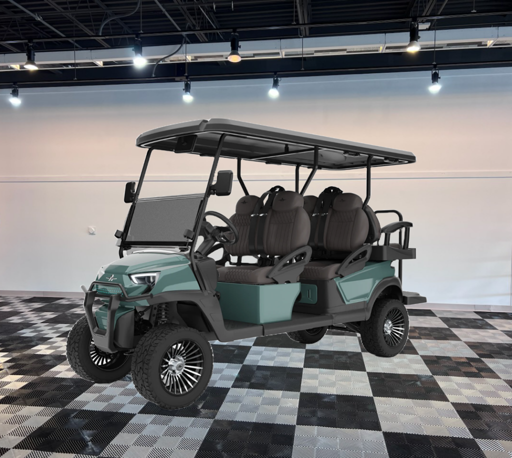 atlas lifted 6 passenger golf cart green