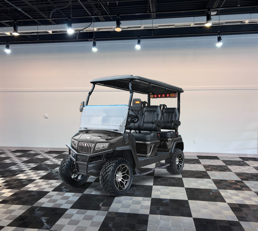 black golf cart evolution maverick 4