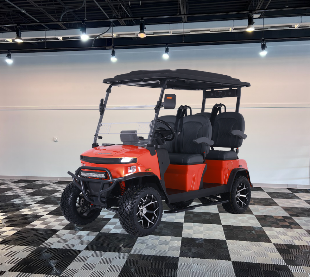 denago rover xl lava red golf cart