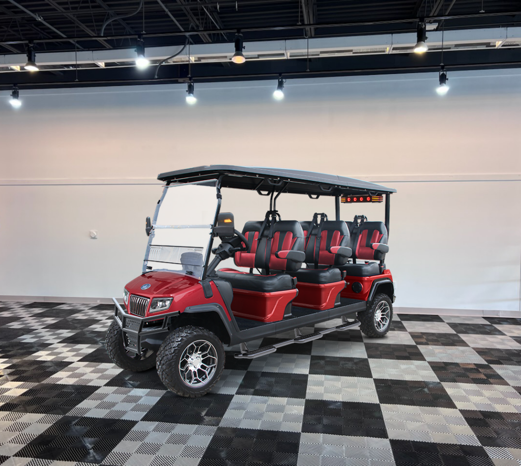 flamenco red 6 seater golf cart