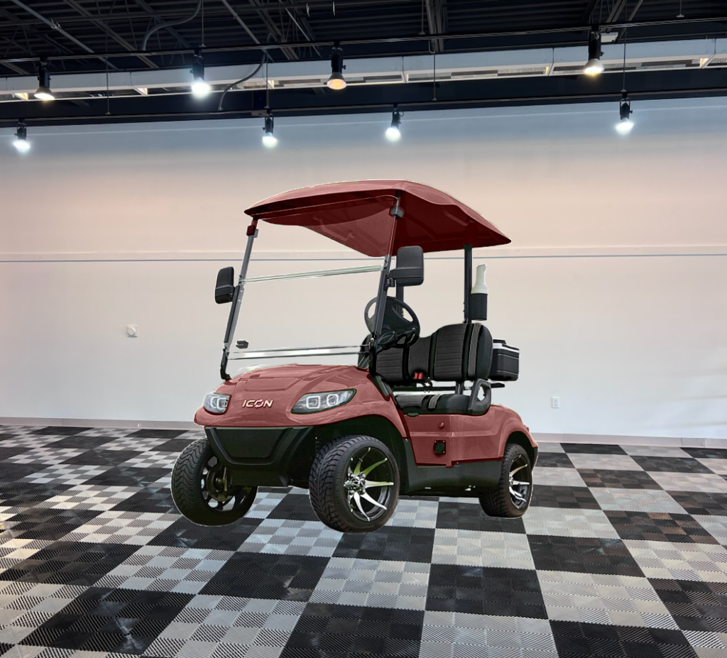 icon i20 sangria red golf cart