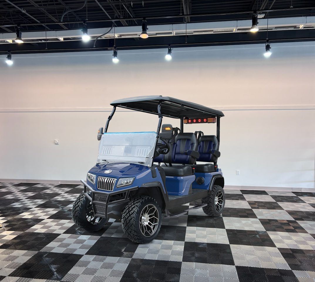 mediterranean blue golf cart evolution maverick 4 golf cart