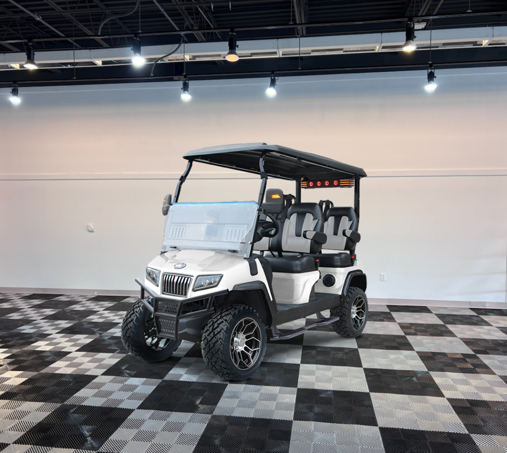 white golf cart evolution maverick 4