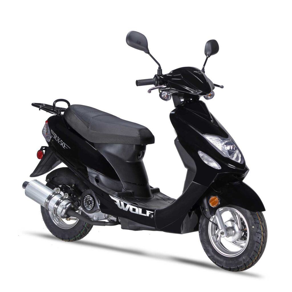 wolf rx 50cc scooter black