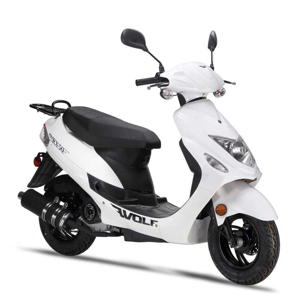 wolf rx 50cc scooter white