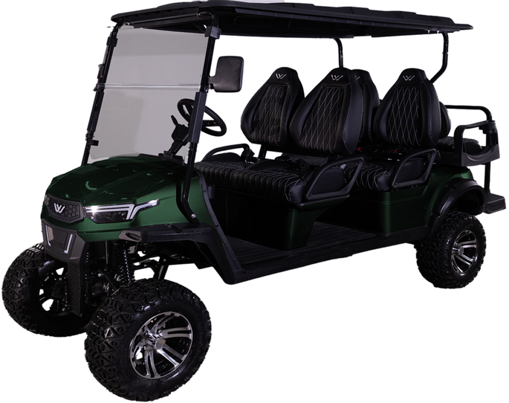 whisper w5xl golf cart green front right