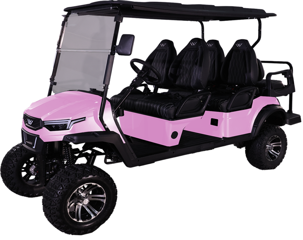 whisper w5xl golf cart pink 45 front left