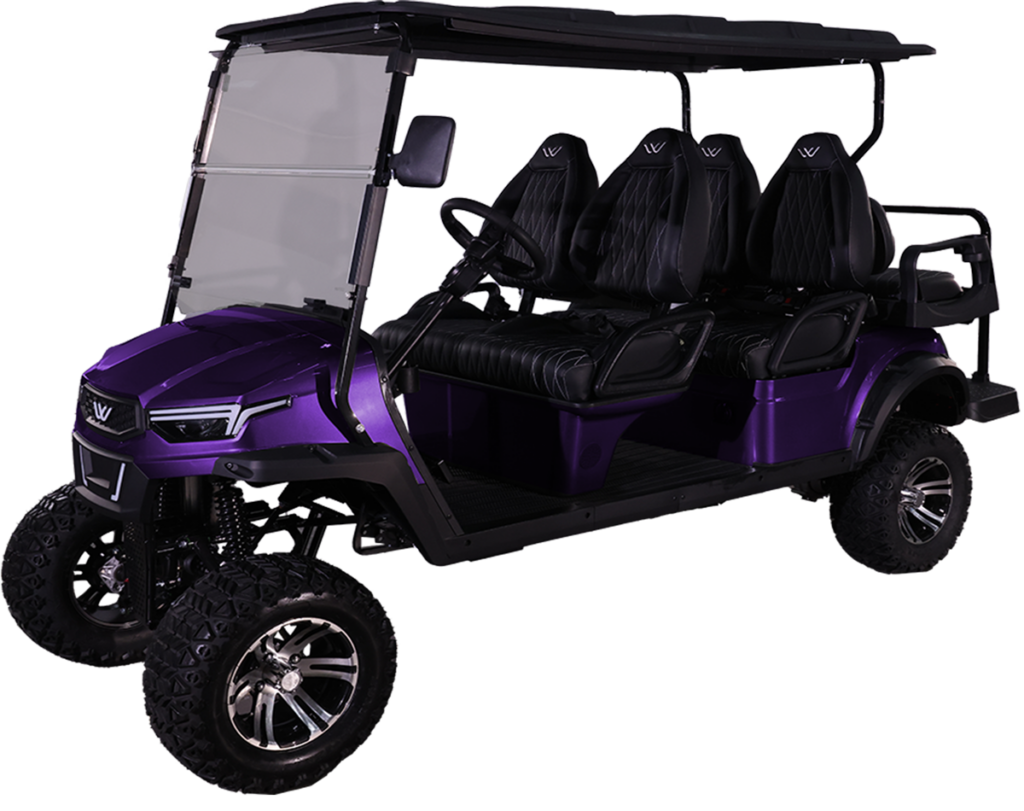 whisper w5xl golf cart purple 45 front left