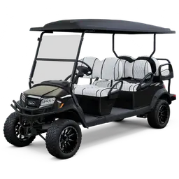 club car onward 6 passenger golf cart metallic black