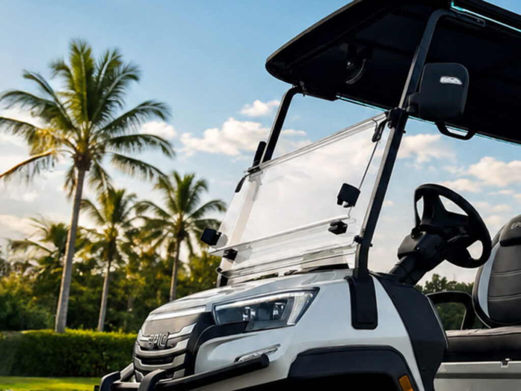 epic e60fx golf cart dot approved folding windshield