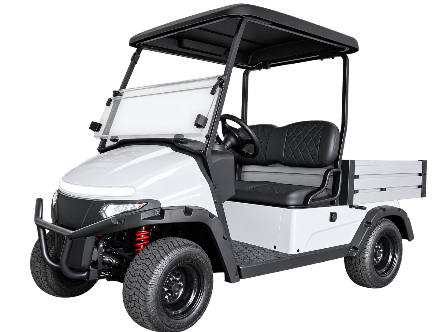 White Utility Golf Cart Cutout