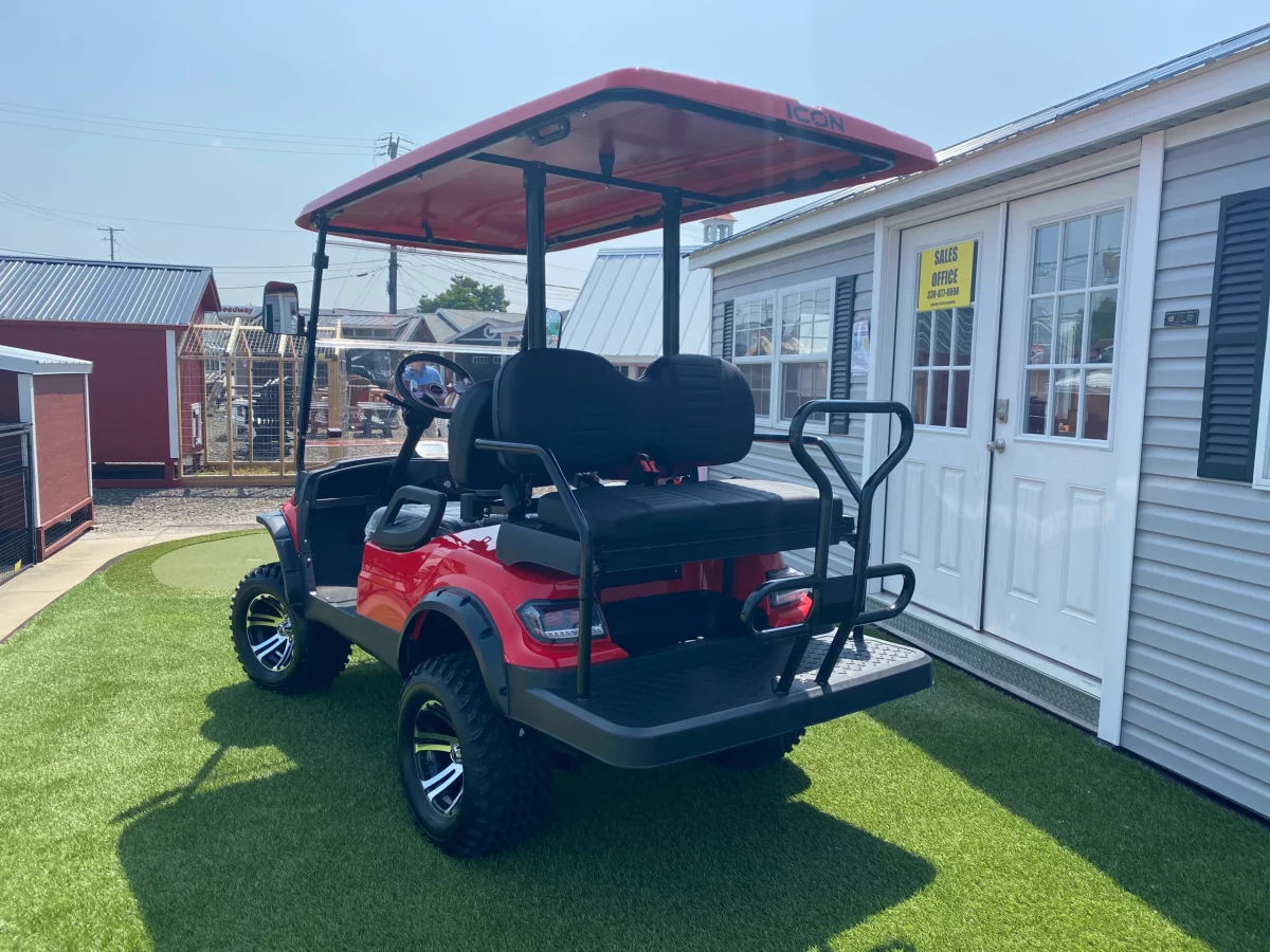black and red golf cart