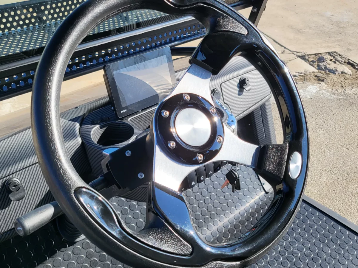 black golf cart steering wheel
