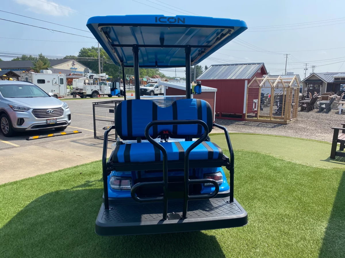 blue golf cart back seats