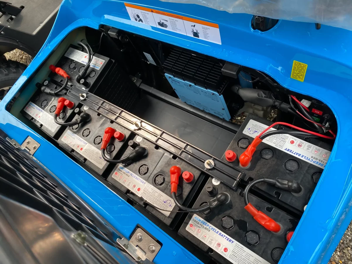 blue golf cart battery