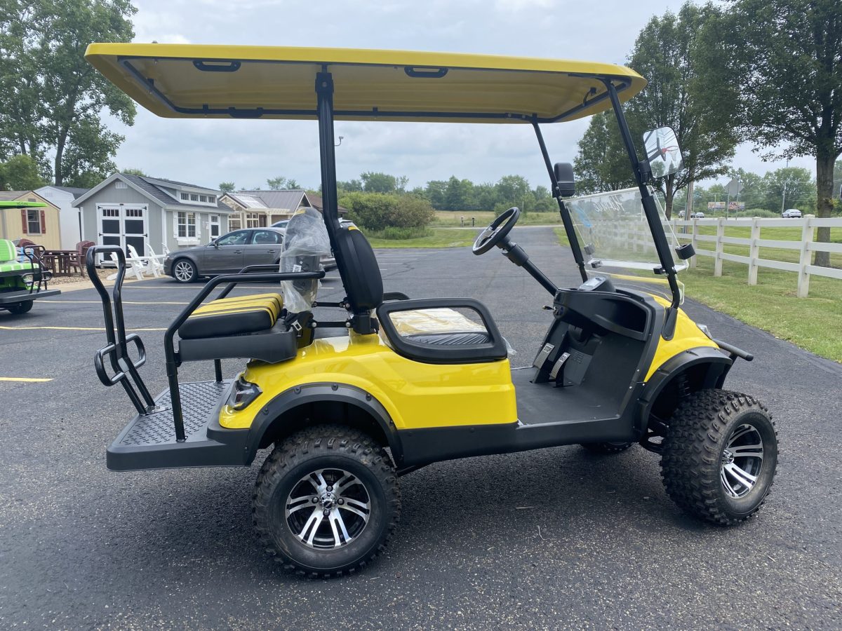 golf carts yellow and black
