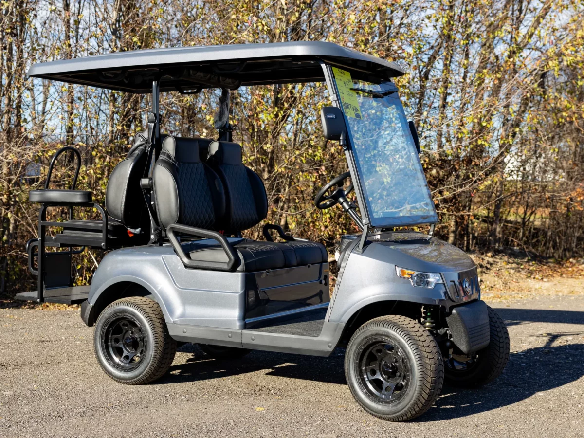 grey golf cart