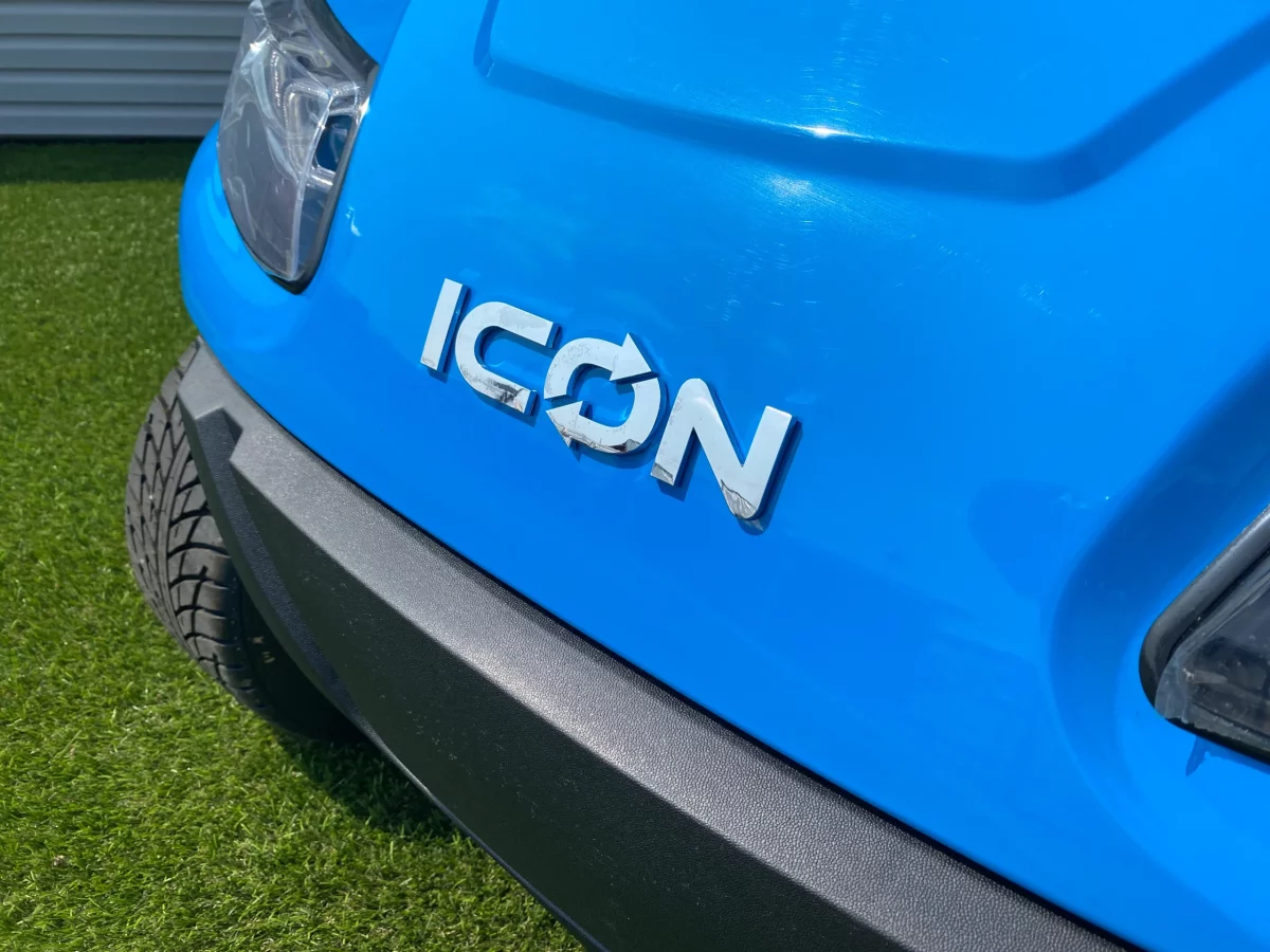 icon ev golf cart blue