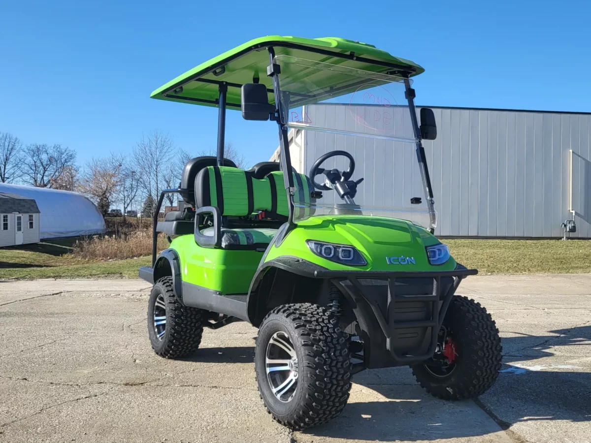 lime green golf carts