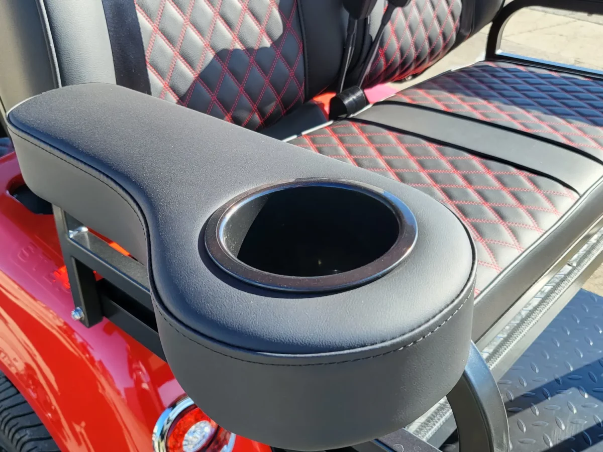 new golf cart with cupholders on seat