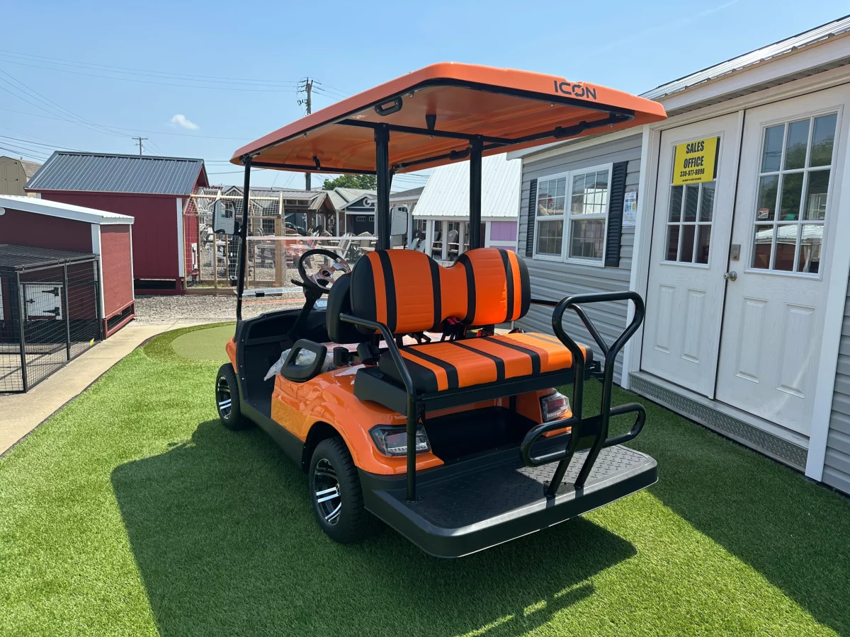 orange golf cart rear